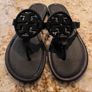 Tory Burch Crystal Embellished Black Sandals Never Worn!